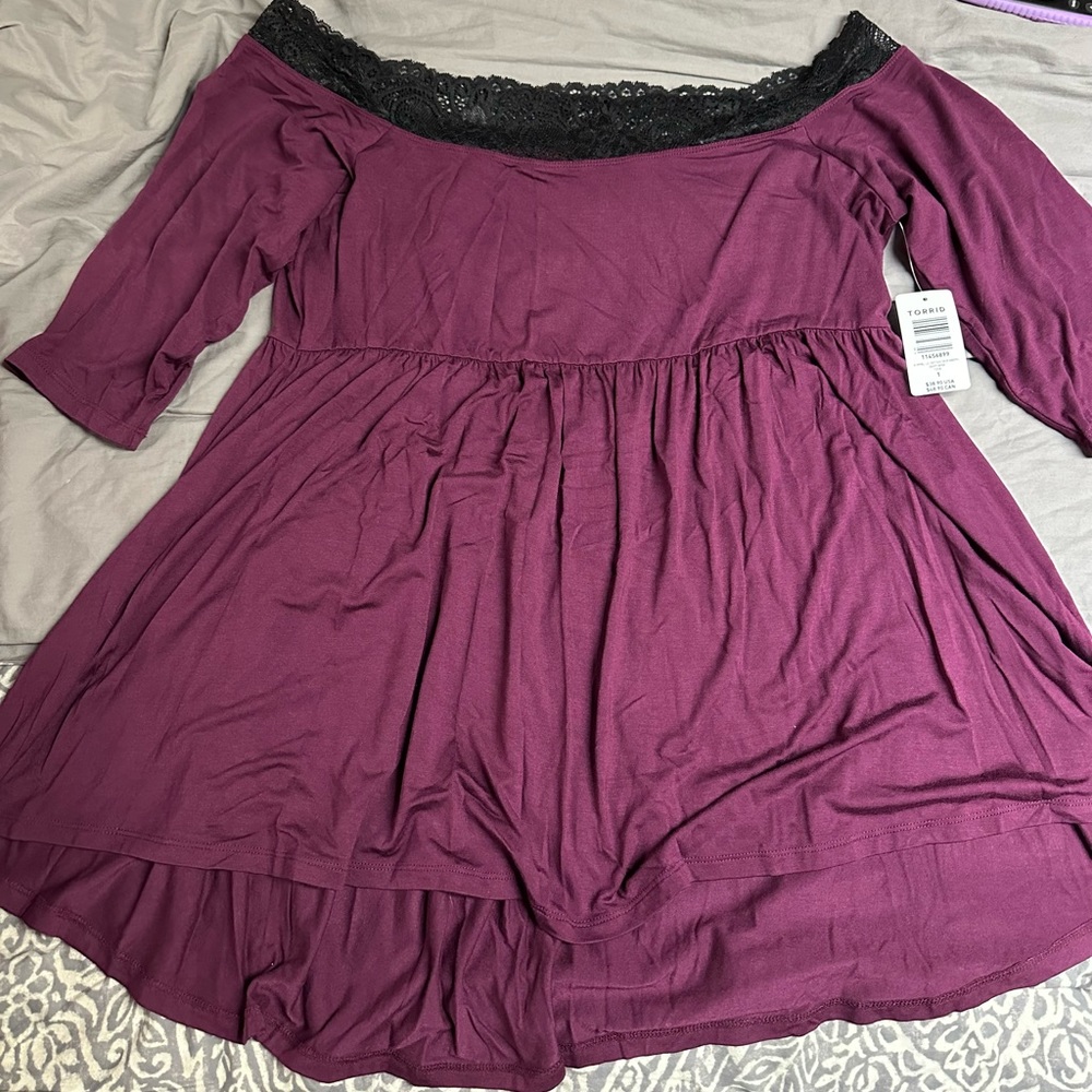 Torrid off shoulder baby doll